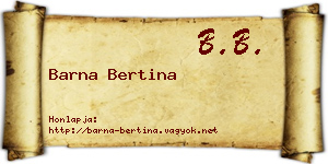 Barna Bertina névjegykártya